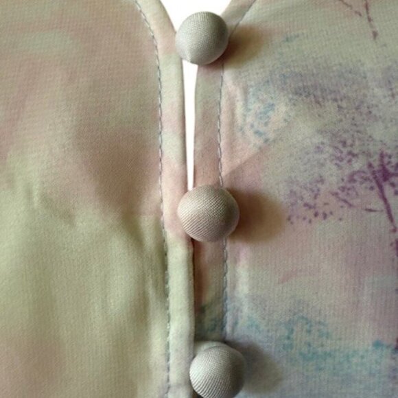 DALIA MACPHEE Purple Multi Floral Button Down Dress Long Sleeve Ruffled Lrge NWT - Picture 7 of 16